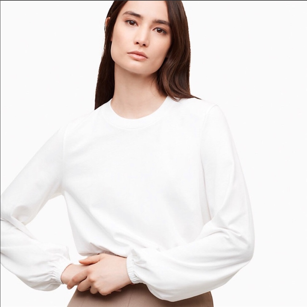 Aritzia Wilfred Cropped Elastic Hem/Cuff Top - Picture 3 of 5